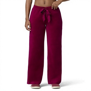 Pantalon de sport décontracté pour femme, taille mi-haute, respirant, à jambe large et cordon de serrage, collection Hiver 2026, vente en gros usine - Product Image 1