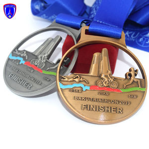 Hersteller Großhandel Custom ized Antique Aserbaidschan Baku Triathlon Wettbewerb FINISHER Running Medal mit Halskette Band - Product Image 1