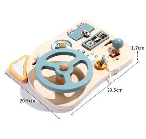 Nouveau conçu en bois simulé conduite volant occupé conseil Montessori éducation précoce semblant jouer jouet jouets éducatifs - Product Image 6