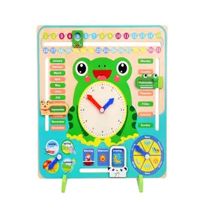 2023 creative wholesale parent child interactive educational toys clock wooden toy clock educational toys