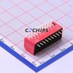 DP-10RP DIP Switch Through hole Component (THT) Switch Piano Key Single Pole Single Throw 10 2.54mm - Product Image 1