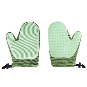 Mitaines de toilettage pour chats avec points de massage, couleur bleue, pour l'élimination des poils d'animaux - Product Image 5