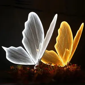 Offre spéciale Plafond d'hôtel Salle de mariage Scène Grand Led Lumineux Papillon Éclairé Autre décoration de mariage Lumières papillon