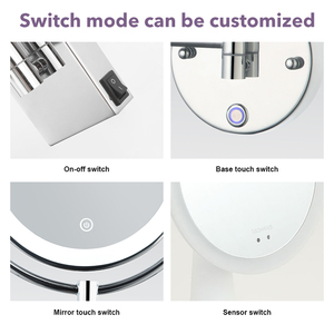 Cổ điển tròn chrome dẫn gương mỹ phẩm bên: Gương phóng đại đơn để gắn trên tường trong phòng tắm hoặc phòng thay đồ - Product Image 4