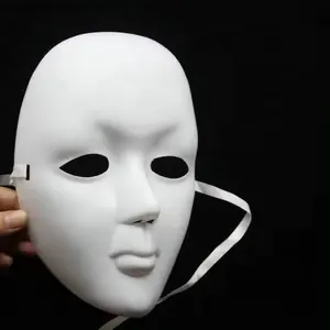Wholesale Custom Full Face PVC White Mask Halloween Masquerade Mask for Adults Carnival Party Decoration