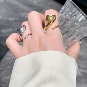 Bague ouverte en forme de coeur Fashion Simple Heart Open Ring Girl Jewelry - Product Image 2