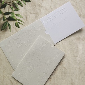 Tùy chỉnh cao cấp thân thiện với môi màu be bông giấy cứu trợ 3D Craft Cảm ơn bạn thẻ với hoa hồng Thẻ Tay Áo phong bì - Product Image 3