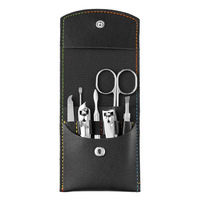 Kit de manucure portable en acier inoxydable 7 pièces, outils de soin des ongles avec étui en cuir PU