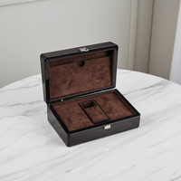Boîte de montre élégante en bois de doublure en cuir PU de haute qualité pour hommes OEM boîte vide personnalisée écologique