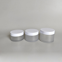 Pot en plastique PET moulé par injection, blanc mat, 200g, avec paroi épaissie 50g, à large ouverture, vide, 250ml, 2 oz, avec couvercle