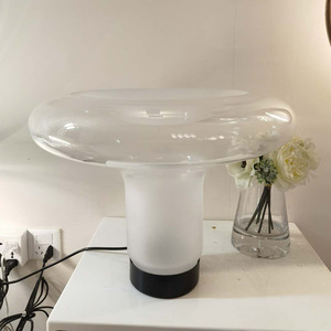 Modern Glass <b>Table</b> <b>Lamp</b> LED Light Source E27 <b>Base</b> Switch Control For Bedroom Study Living Room Designer Decor - Product Image 2