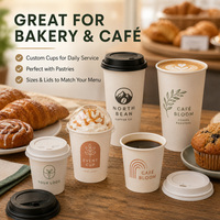 Gobelets en papier jetables en gros avec impression de logo personnalisé 4oz-22oz, à paroi simple, isolés, biodégradables, de qualité alimentaire pour café