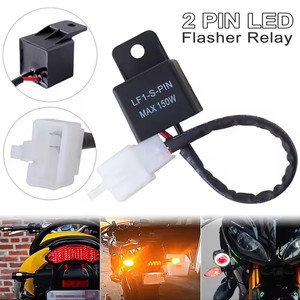 12A 2Pin Electronic <span class=keywords><strong>LED</strong></span> Flasher Relé para Honda Kawasaki Suzuki <span class=keywords><strong>Yamaha</strong></span> Motocicleta Motor Turn Signal Bulb Hyper Flash - Product Image 2