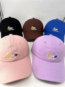 Gorra de Béisbol Vintage de Algodón Dobby de Color Sólido, Estilo Deportivo Urbano, con Bordado de Patas de Perro, Hojas, Leopardo, Lunares, Letras, Argyle y Frutas - Product Image 4