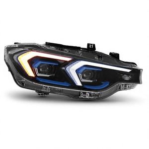 Ensemble de phares avant de style laser 60W 12V pour F30 F35 2013-2018 328i 335i <span class=keywords><strong>330d</strong></span> LCI DRL jaune - Product Image 1