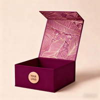 Boîte cadeau rigide à fermeture magnétique de luxe, pliable, en carton, avec logo personnalisé, emballage en gros