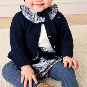 Body a maniche lunghe con collo a balze floreale da <span class=keywords><strong>bambina</strong></span> a maniche lunghe autunno semplice pagliaccetto Boutique per bambine da 12 a <span class=keywords><strong>18</strong></span> <span class=keywords><strong>mesi</strong></span> - Product Image 3