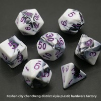 Ensemble de dés élégant et luxueux en acrylique polyédrique à coins arrondis, 7 pièces, bicolore, pour les jeux de table Dungeons & Dragons DND