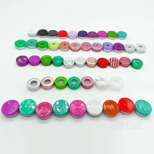 Hot Sale Bottle Cap Of Aluminium Body With Colorful Plastic Lid 13mm 15mm 20mm Tear Off Cover With And For Sealing Glass Viales