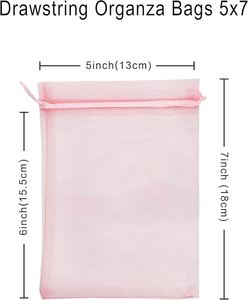 Promotional <b>Gift</b> 100pcs Organza Bags Mixed Color Drawstring Mesh Jewelry Pouches Sheer Mesh <b>Wrap</b> for Trade Show Sample Display - Product Image 3