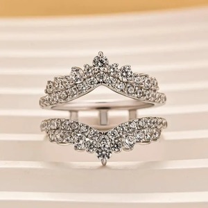 Anillo de Moissanita 925 de Alta Demanda con Baño de Oro Blanco y Amarillo, Anillo de Eternidad Completa para Boda y Aniversario para Mujer - Product Image 4