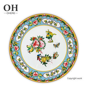 Offre Spéciale : Ensemble de <span class=keywords><strong>Vaisselle</strong></span> Écologique en Porcelaine Fine à Motifs Floraux – Assiettes de Présentation pour Mariages et Fêtes - Product Image 2