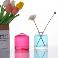 Diffuseur de parfum en verre rose clair imprimé à l'écran, design unique Ru Star, cylindre de 200 ml et 250 ml, pour la décoration de la maison