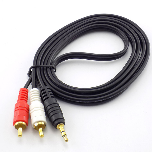 1.5M 3M 5M 10M 3.5mm Plug Jack Connector to 2 RCA Male Music Stereo Adapter Cable Audio AUX Line for Phones TV Sound Speakers
