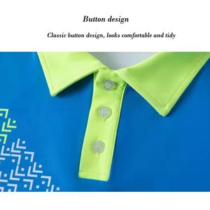 Custom Sublimation Anti-Wrinkle Breathable Knitted Print Men's <b>Badminton</b> Tennis Golf Shirt Quick Dry Sportswear 100% Polyester - Product Image 4