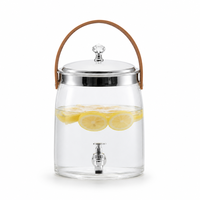 Distributeur de boissons commercial en libre-service avec robinet, en PET transparent, robuste, pour restaurants, buffets, traiteurs