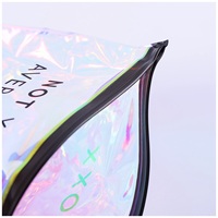 Pochette zippée personnalisée de luxe en PVC transparent dépoli, sachet imprimé de marque, sacs cosmétiques refermables pour brosses à dents et articles de toilette
