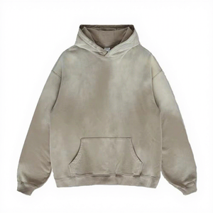 Sudadera con Capucha Oversize para Hombre, Teñido Degradado, Corte Holgado, Informal, de Algodón French Terry, con Bolsillo, Manga Larga, Ropa de Invierno 2027 Digital - Product Image 5
