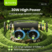 BAVIN Venta al por Mayor Directa de Fábrica BM35 Altavoz Portátil Impermeable con Luz RGB