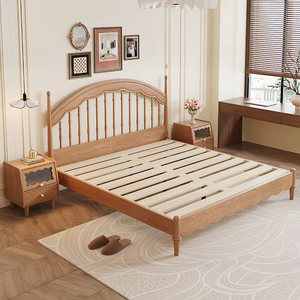 <span class=keywords><strong>Lit</strong></span> king size en bois massif <span class=keywords><strong>de</strong></span> style Windsor médiéval avec motif harpe vintage français pour chambre moderne <span class=keywords><strong>et</strong></span> petit-déjeuner - Product Image 5