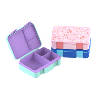 Mini boîte à bento personnalisée pour enfants mignons avec 3 compartiments scellés et étanches pour la rentrée scolaire