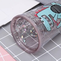 Bouteilles en plastique fantaisie pour enfants, design moderne attrayant, été frais, certifiées CE, avec paille, 401-500 ml