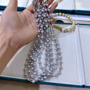 European American Fashion 4-5mm <b>Black</b> Multi-Layer Natural <b>Pearl</b> <b>Necklace</b> with Versatility for Any Occasion - Product Image 2