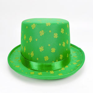 Chapeau d'habillage de <span class=keywords><strong>magicien</strong></span> couleur soie plume verte irlandaise chapeau de Lincoln en Nylon de nouvel an <span class=keywords><strong>pour</strong></span> décorations de fête d'artistes de scène - Product Image 3