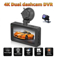 Caméra embarquée 4K avant et arrière, écran IPS 3 pouces, caméra embarquée 4K à 2 canaux, caméras embarquées 4K cachées, caméra embarquée 4K ADAS pour toutes les voitures