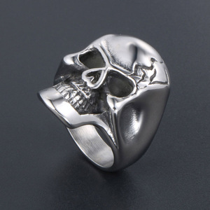 Skull <b>Ring</b> <b>Titanium</b> Steel Men's Fashion Jewelry SA891 Blackened Retro Design - Product Image 2