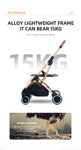 Venta al por mayor de fábrica de lujo, cochecito de ruedas de viaje para mascotas, carrito de transporte para perros y gatos, cuatro rondas, plegable con una mano, cochecito para perros - Product Image 6