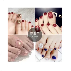 Nail Supplies Full Cover Artificial French Acrylic False Toe Nails For Foot Decoration