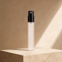 Flacon pulvérisateur de parfum en verre de 3 ml, vide, rechargeable, atomiseur avec pompe à brume fine noire, format voyage mince, pour cosmétiques, vente en gros