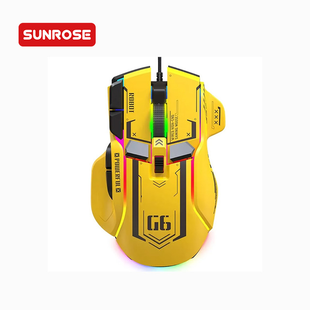 High Quality 12800 DPI USB Optical Ergonomic Wired RGB Programmable 6 Buttons 3 Rollers Both Hands CE/FCC/RoHS Game Mouse
