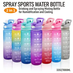1000 ml Hydration phun chai nước trại tắm và thể thao chai nước trong một dễ dàng-to-sử dụng BPA FREE chai