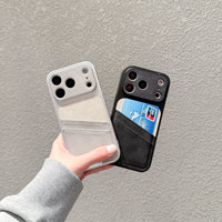 Étui portefeuille tendance pour iPhone 17 16 Pro Max avec porte-cartes, antichoc, mince, protection intégrale en cuir