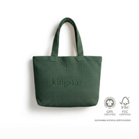 Sac fourre-tout de luxe certifié GRS en tissu gaufré, texture nid d'abeille sur mesure, sac cadeau, sac fourre-tout écologique haut de gamme pour événements prestigieux