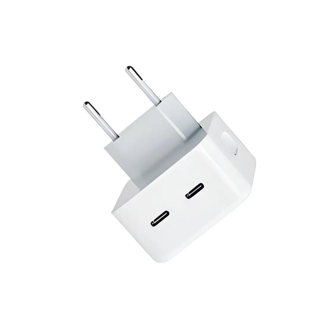 US/EU/UK Plug PD 3.0 Dual USB C Foldable Wall Charger Fast Charging Port Output 35W Type C Charger For IPhone 13/ IPhone 13 Pro