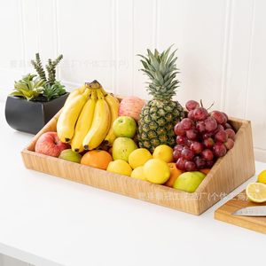 Solid Wood Fruit <b>Tray</b> Multifunctional Serving Platter Kitchen Storage Box <b>Large</b> Size - Product Image 2