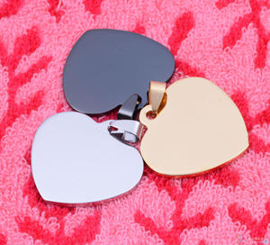 Colgantes de Corazón Personalizados de Acero Inoxidable para Niños, con Espacio para Grabado de Logotipo, al por Mayor - Product Image 5